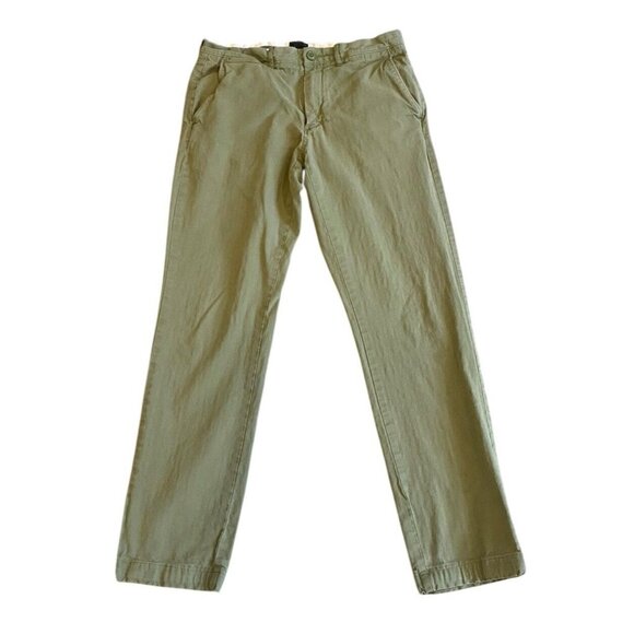 J.Crew 770‎ Straight Stretch Chinos Flat Front Pants Mens 30 Olive Green - Picture 1 of 8